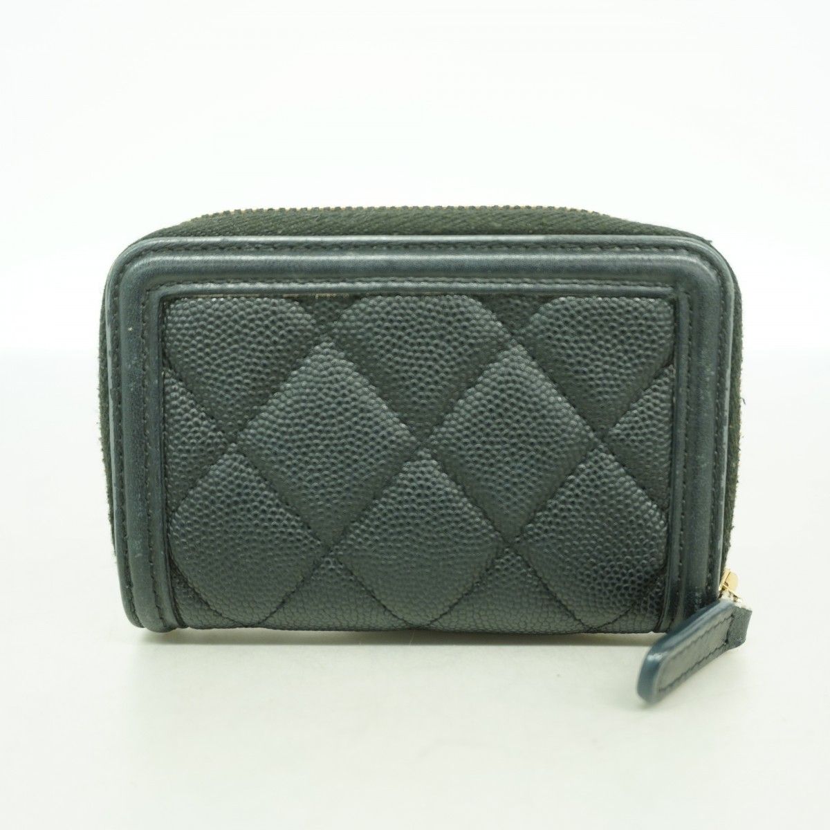 Chanel Coin Case CC Filigree Caviar Leather Black Gold — view 9
