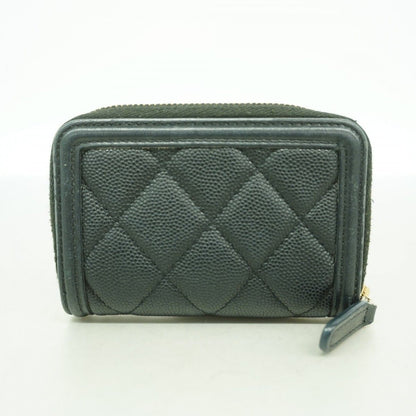 Chanel Coin Case CC Filigree Caviar Leather Black Gold — view 9