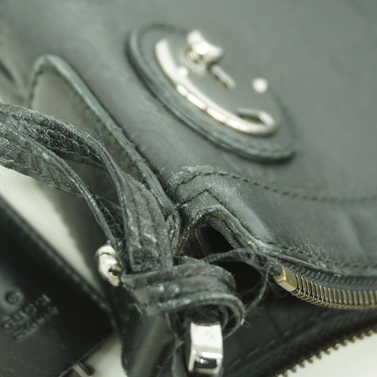 Gucci Shoulder Bag Guccissima Leather Black Silver — view 6