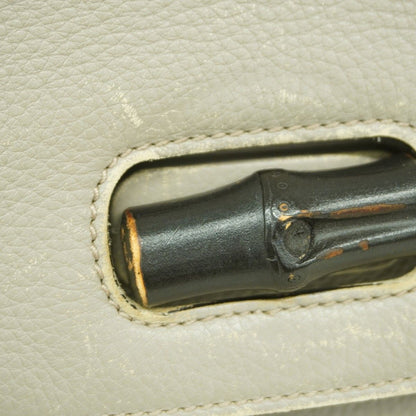 Gucci Handbag Bamboo Daily Leather Gray Silver 2-Way — view 9
