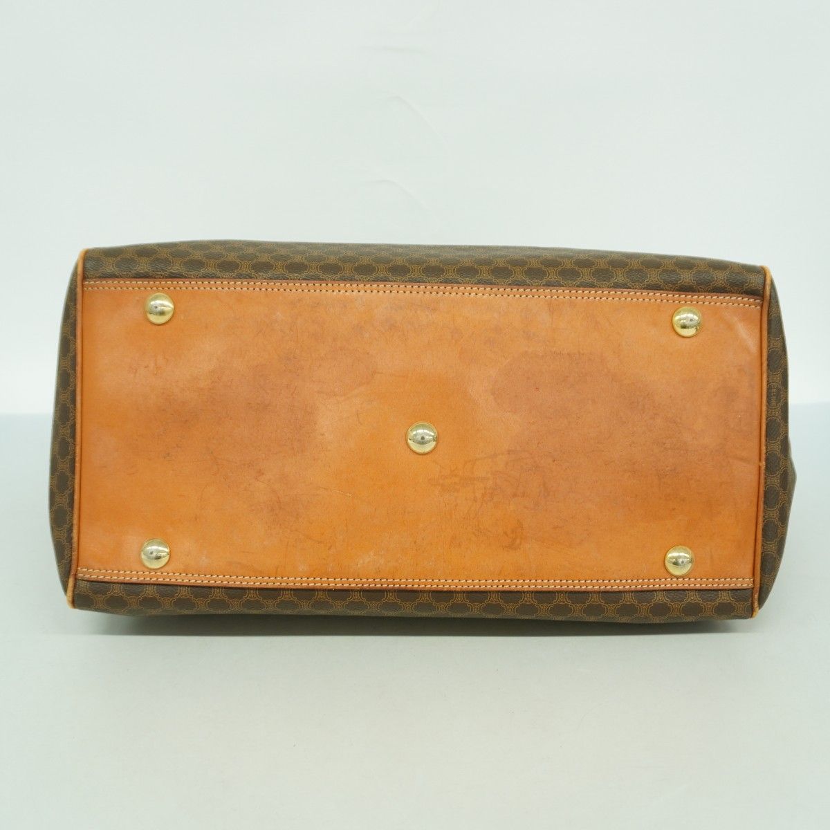 Celine Boston Bag Macadam Brown Gold — view 3
