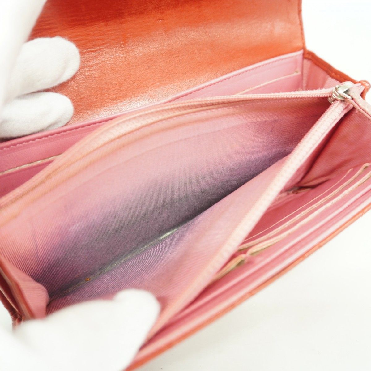 Chanel Wallet Quilted Lambskin Red Silver — view 8