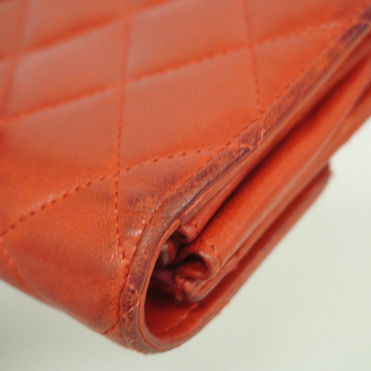 Chanel Wallet Quilted Lambskin Red Silver — view 7