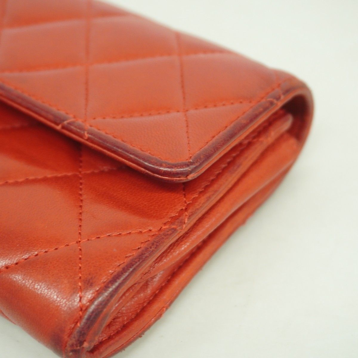 Chanel Wallet Quilted Lambskin Red Silver — view 9
