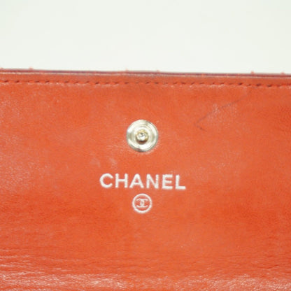 Chanel Wallet Quilted Lambskin Red Silver — view 4