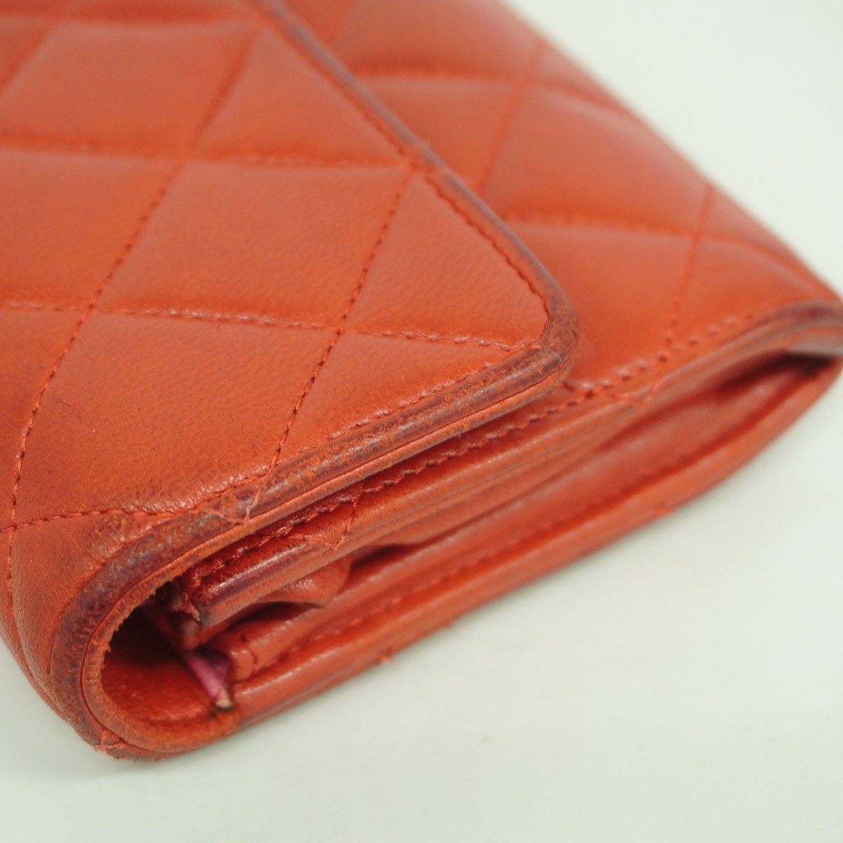 Chanel Wallet Quilted Lambskin Red Silver — view 6