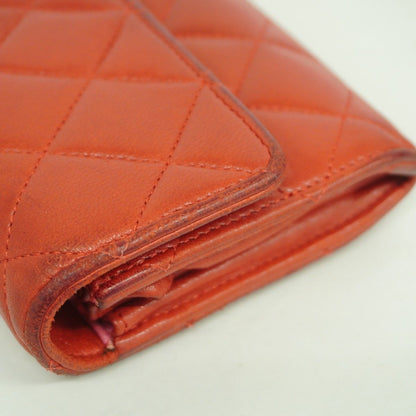 Chanel Wallet Quilted Lambskin Red Silver — view 6