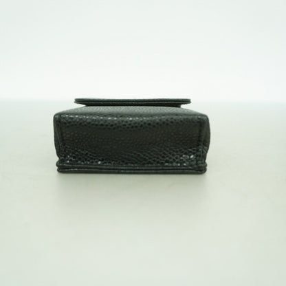 Chanel Cigarette Case Caviar Leather Black Champagne Gold — view 3