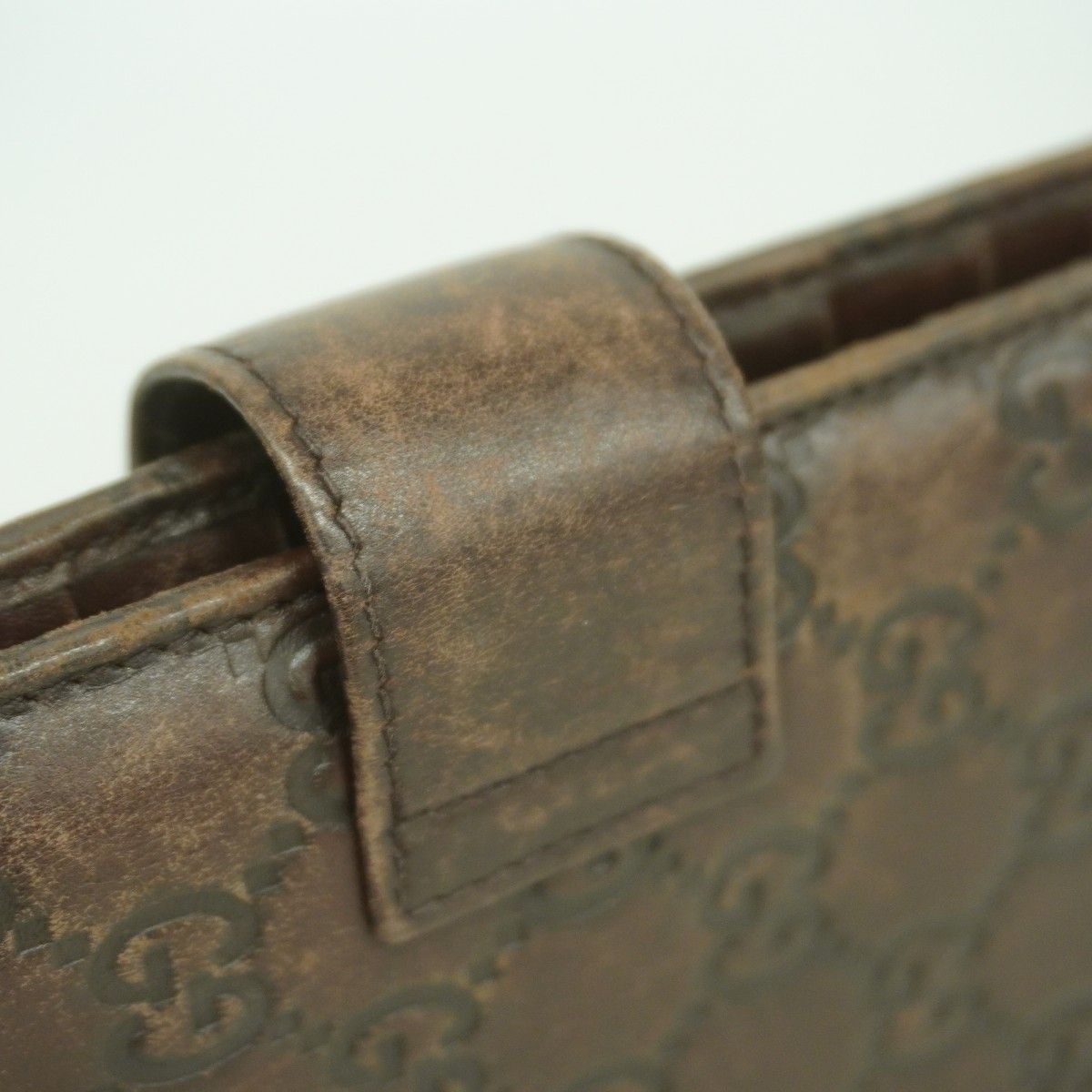 Gucci Notebook Cover Guccissima Leather Dark Brown Champagne Gold Agenda — view 8