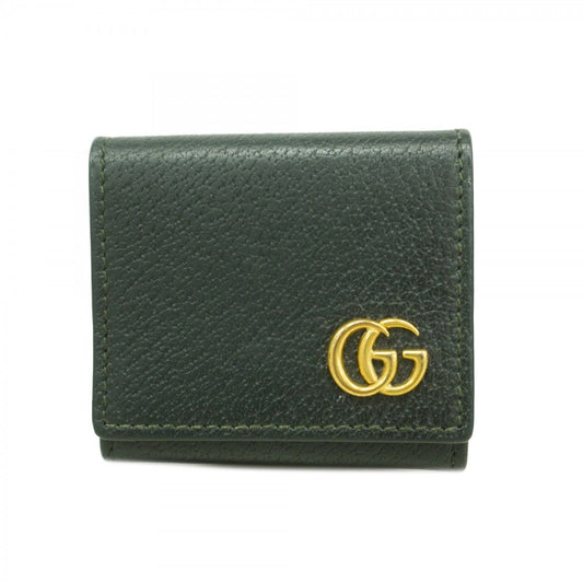 Gucci Coin Case GG Marmont Leather Black Gold