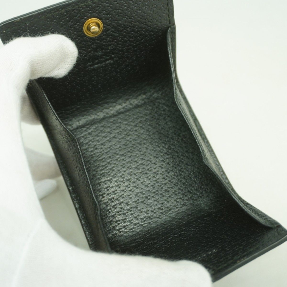 Gucci Coin Case GG Marmont Leather Black Gold — view 3