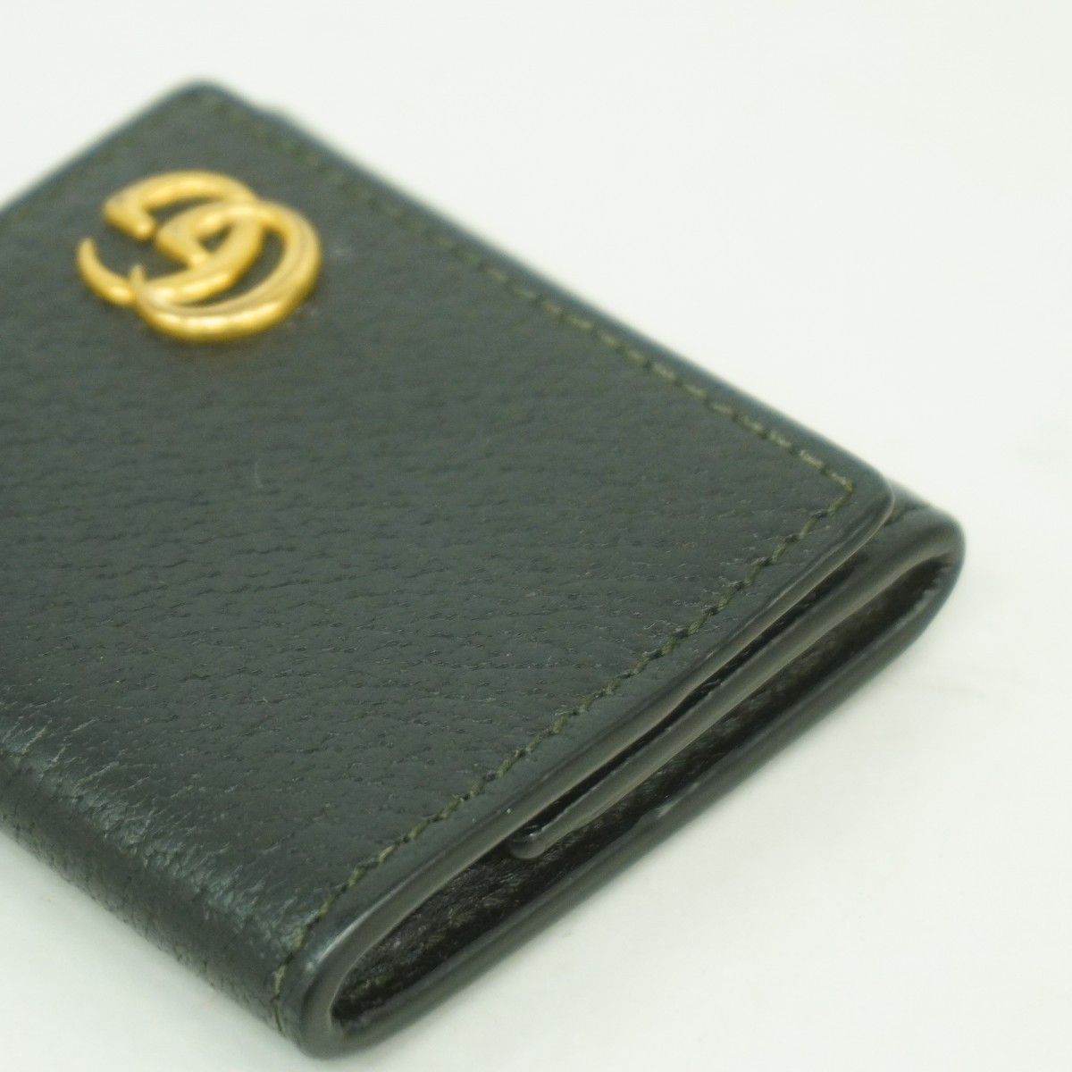 Gucci Coin Case GG Marmont Leather Black Gold — view 6