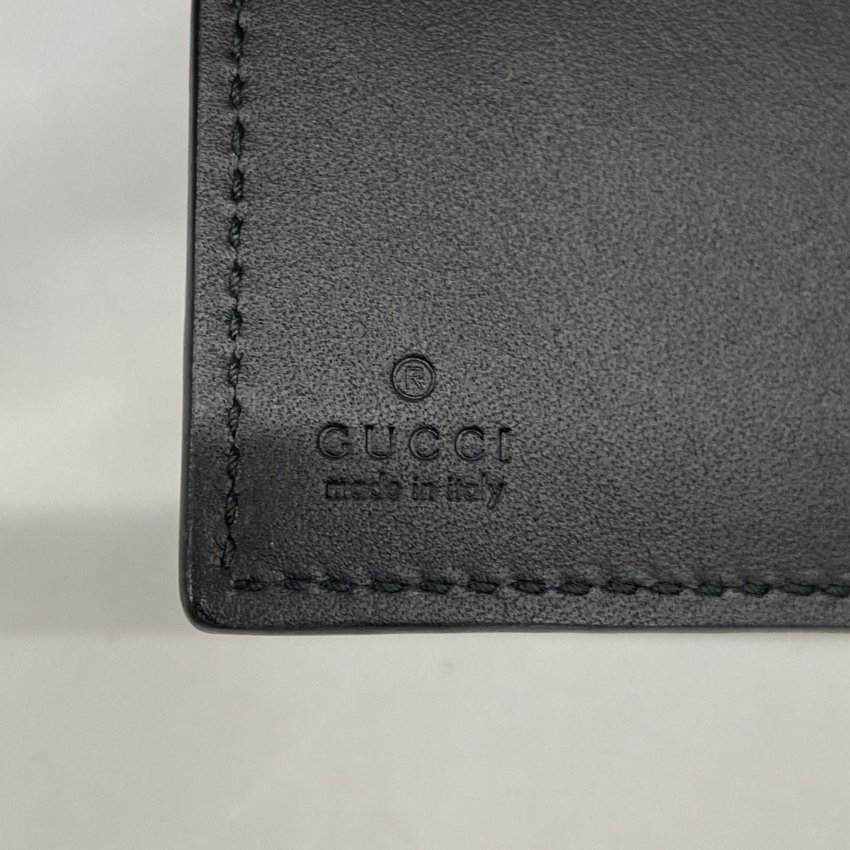 Gucci Trifold Wallet Sherry Line Leather Black Gold — view 4
