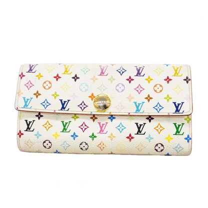Louis Vuitton Wallet Monogram Multicolor Pochette Porte-Monnaie Cles Blanc