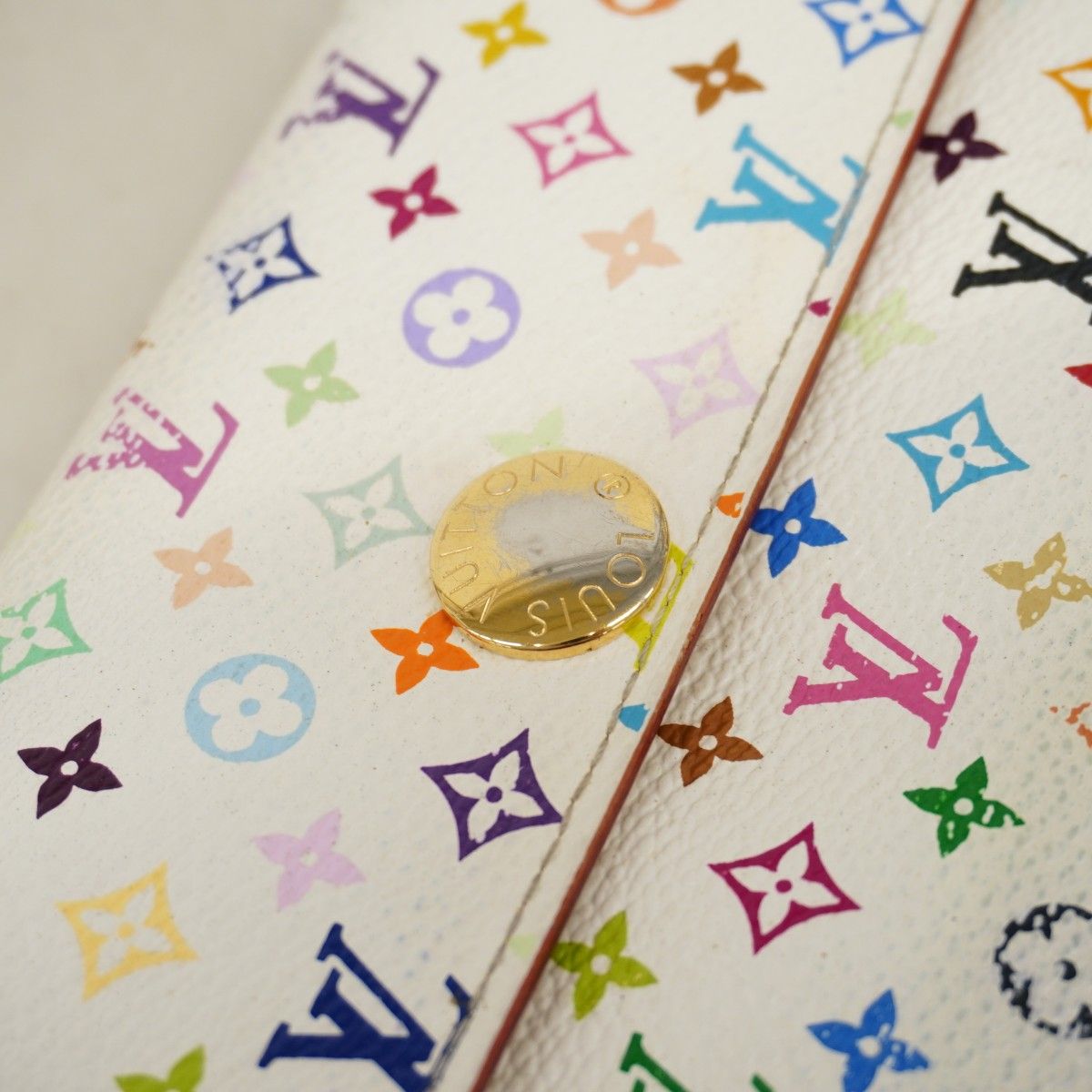 Louis Vuitton Wallet Monogram Multicolor Pochette Porte-Monnaie Cles Blanc — view 8