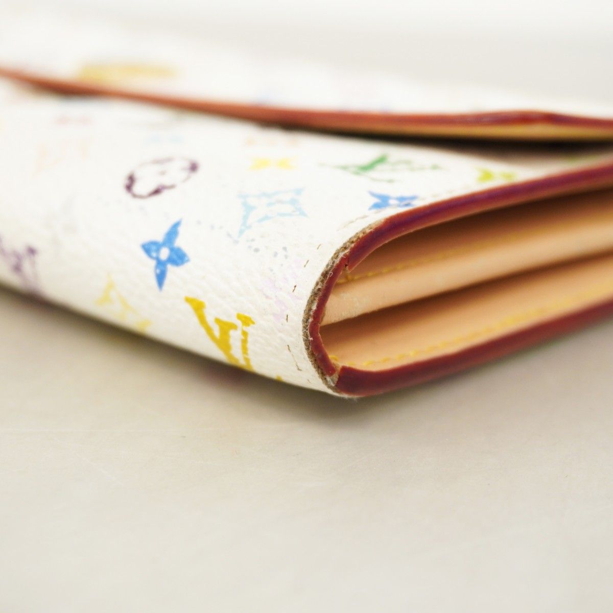 Louis Vuitton Wallet Monogram Multicolor Pochette Porte-Monnaie Cles Blanc — view 6
