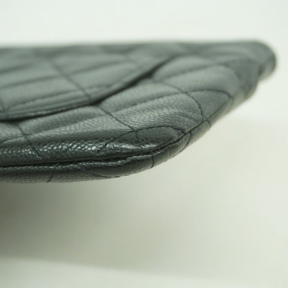 Chanel Pouch Quilted Caviar Leather Black Silver — view 8