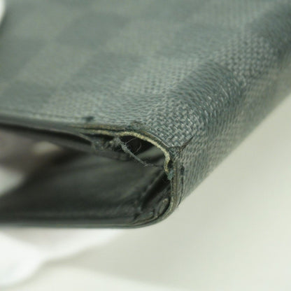 Louis Vuitton Wallet Damier Graphite Portefeuille Brazza Black Gray — view 5