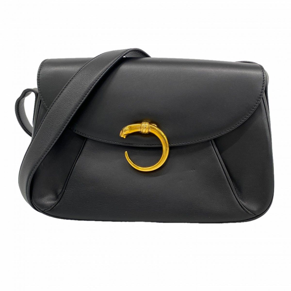 Cartier Shoulder Bag Panthère Leather Black Gold
