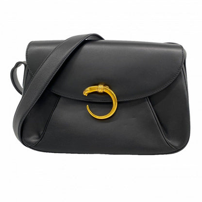 Cartier Shoulder Bag Panthère Leather Black Gold