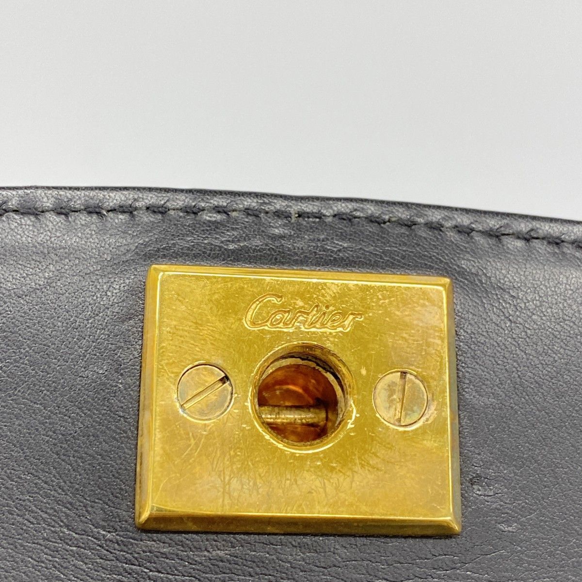 Cartier Shoulder Bag Panthère Leather Black Gold — view 5