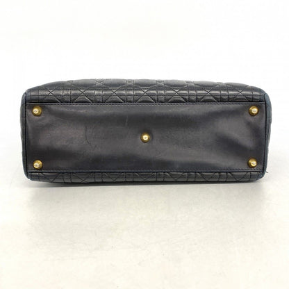 Dior Handbag Cannage Lady Leather Black Gold 2-Way — view 3