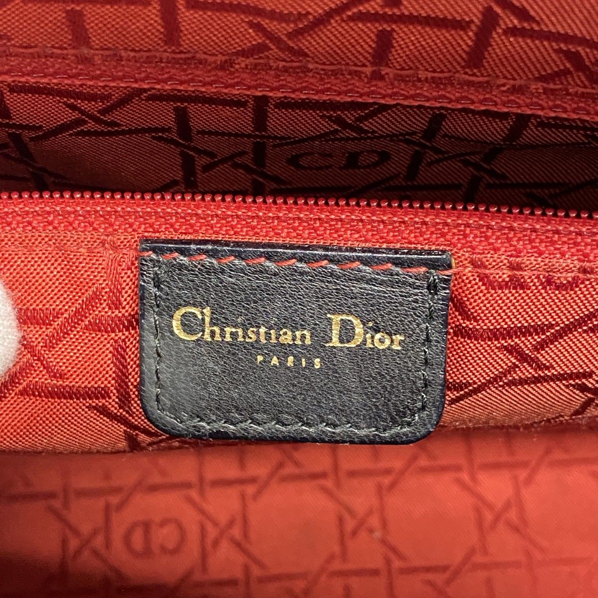 Dior Handbag Cannage Lady Leather Black Gold 2-Way — view 5