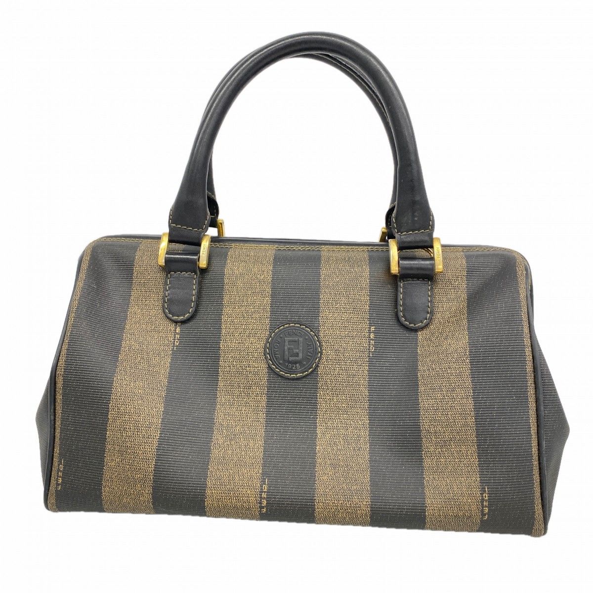 Fendi Handbag Pecan Black Brown Gold