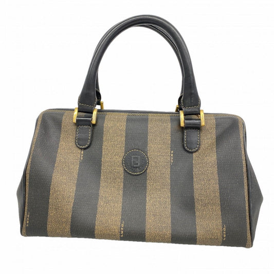 Fendi Handbag Pecan Black Brown Gold