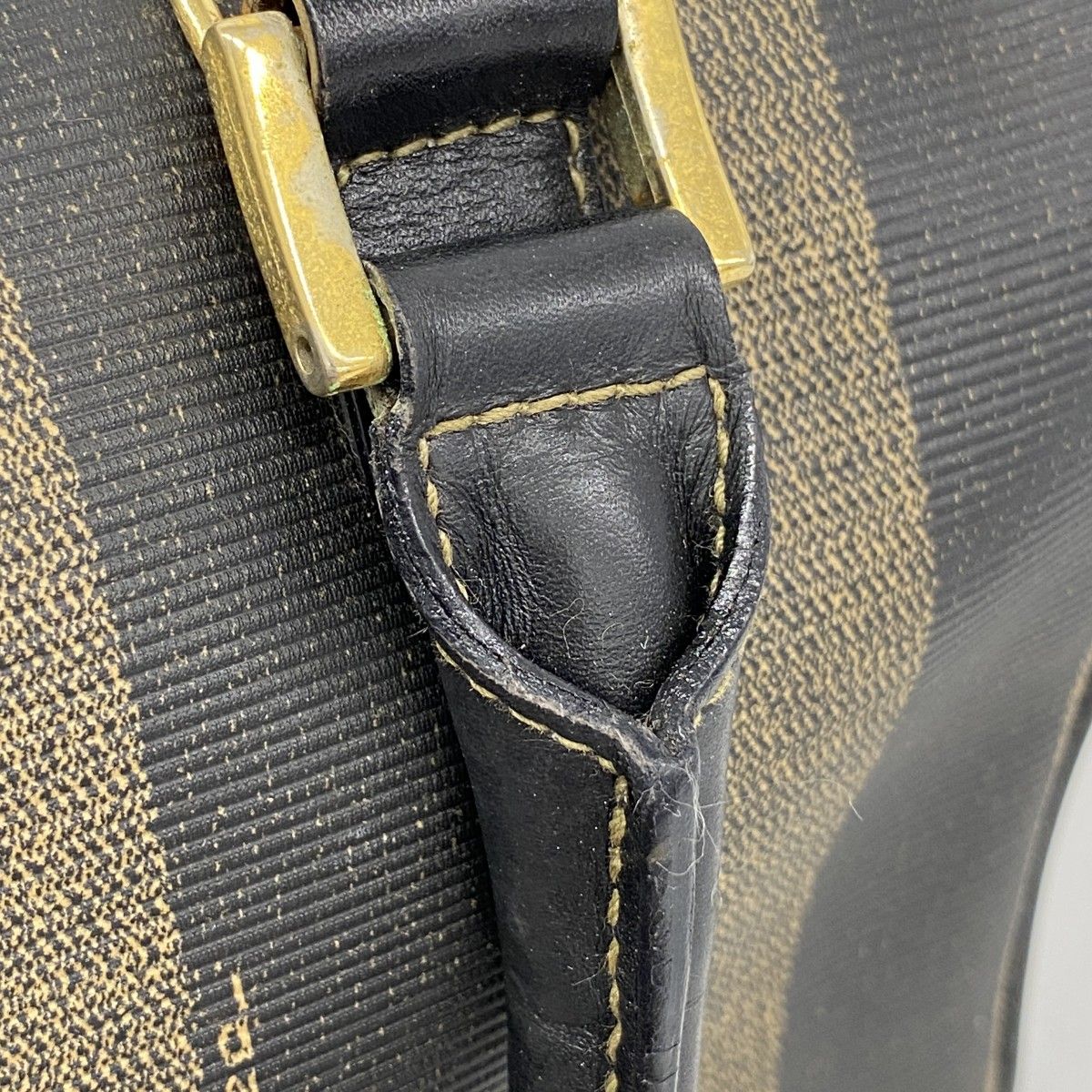 Fendi Handbag Pecan Black Brown Gold — view 7
