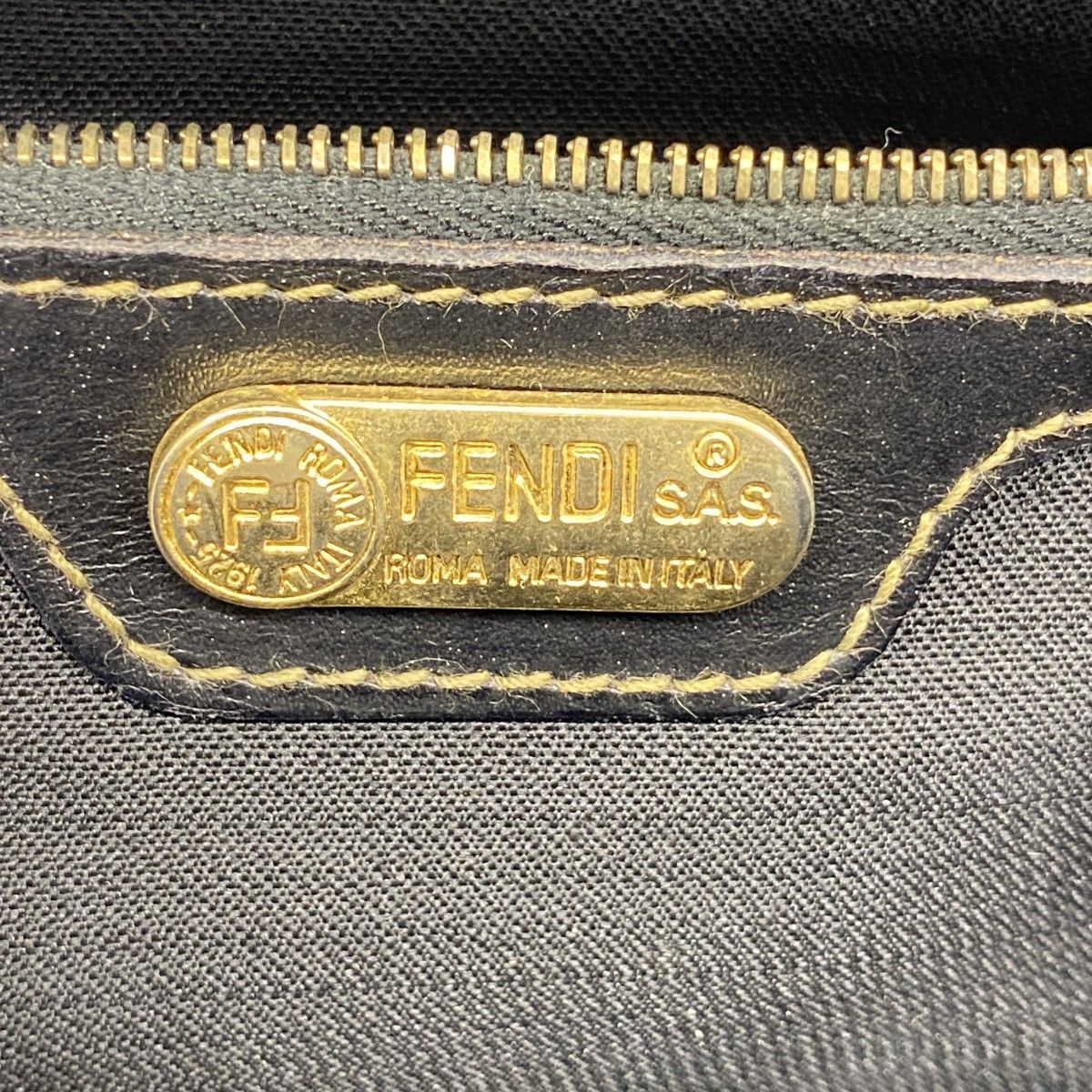 Fendi Handbag Pecan Black Brown Gold — view 5
