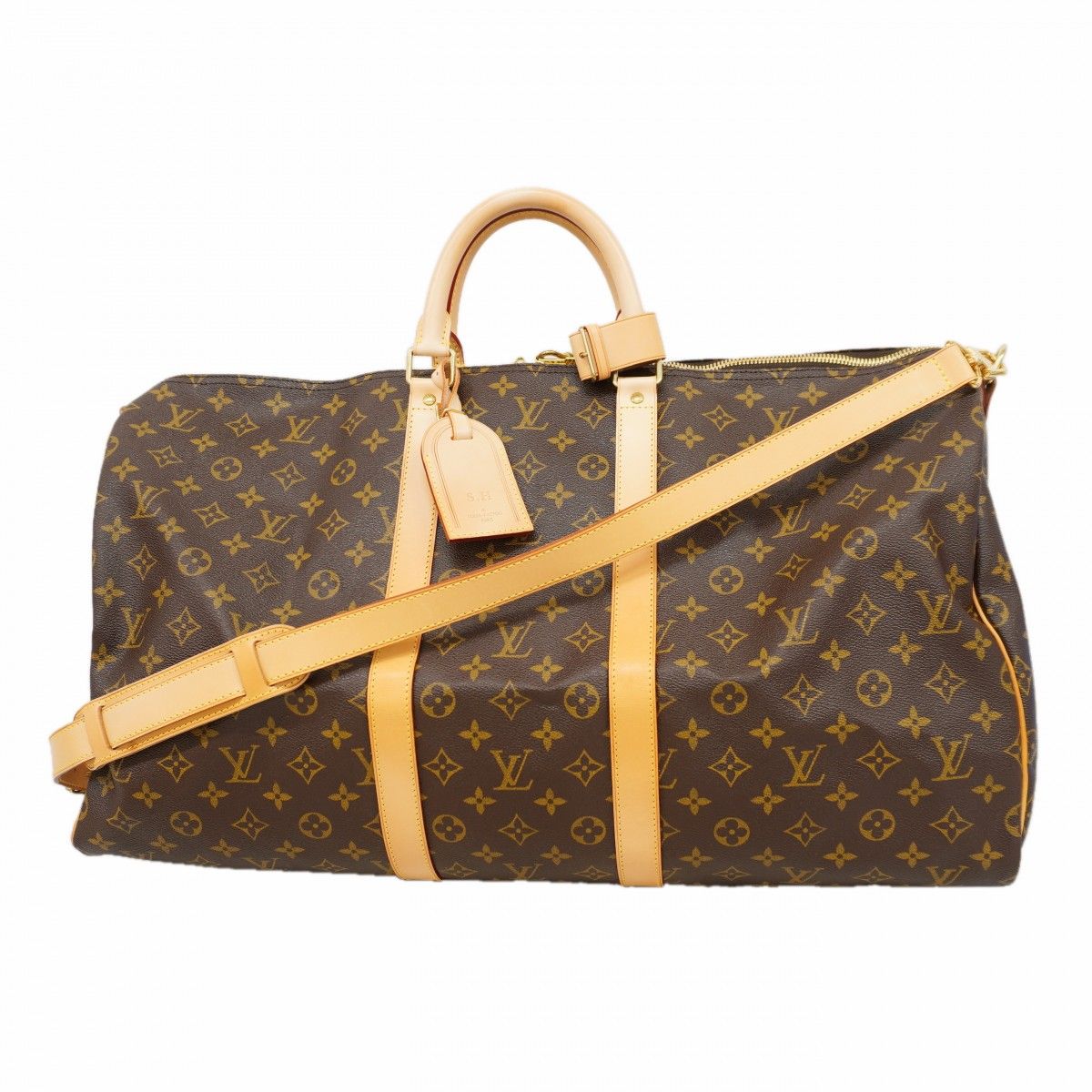 Louis Vuitton Boston Bag Monogram Keepall Bandouliere 55 Brown