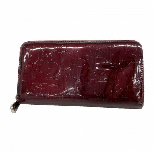 Dior Wallet Enamel Bordeaux Silver