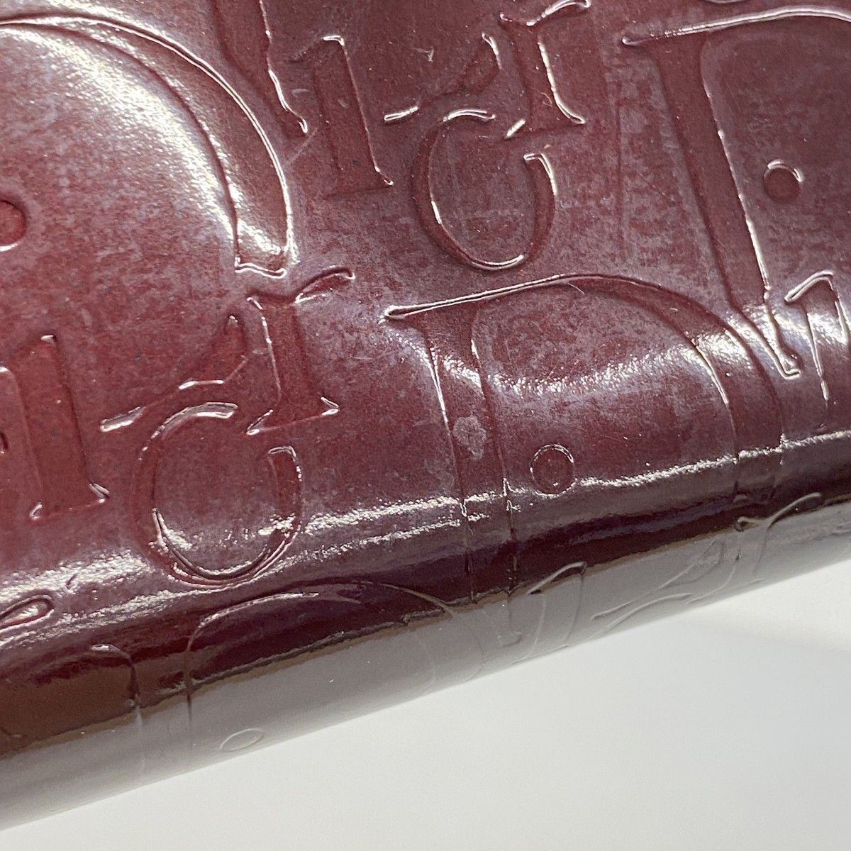 Dior Wallet Enamel Bordeaux Silver — view 8