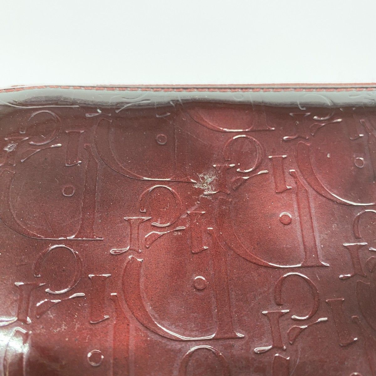 Dior Wallet Enamel Bordeaux Silver — view 7