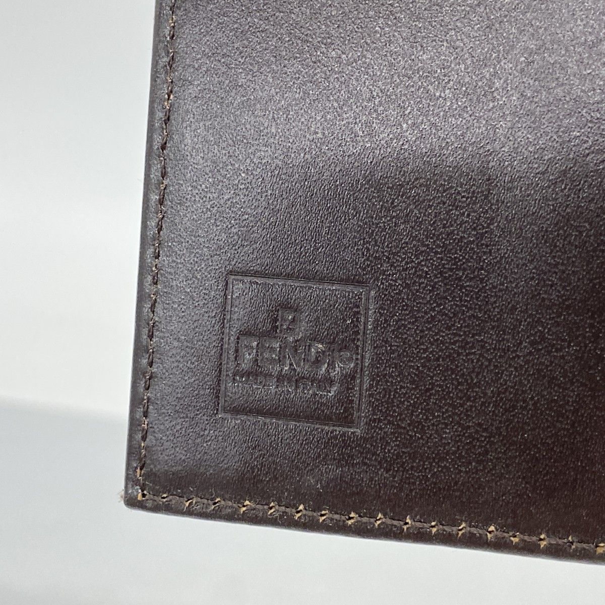 Fendi Trifold Wallet Zucca Nylon Canvas Brown Silver — view 4