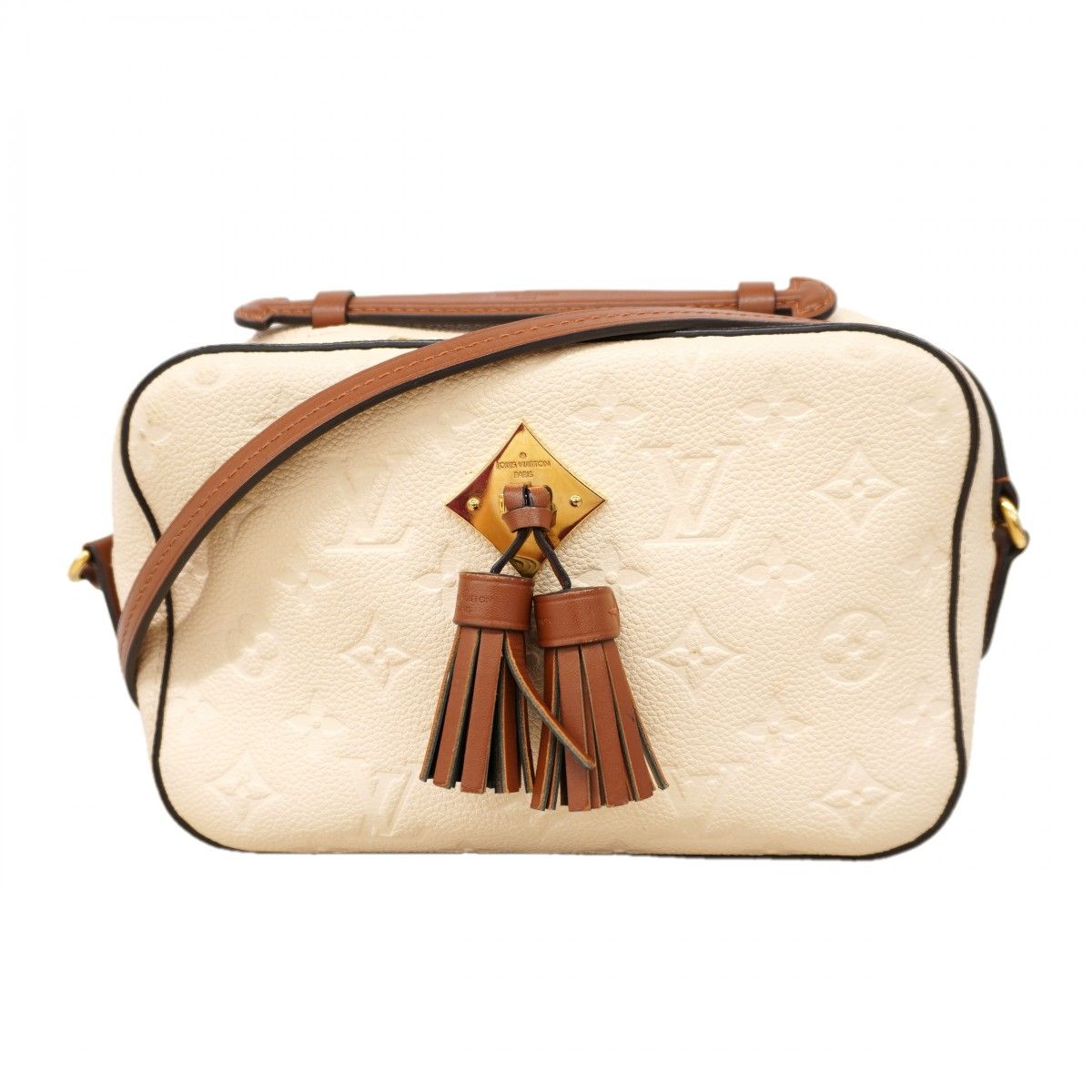 Louis Vuitton Shoulder Bag Monogram Empreinte Saintonge Cream Caramel