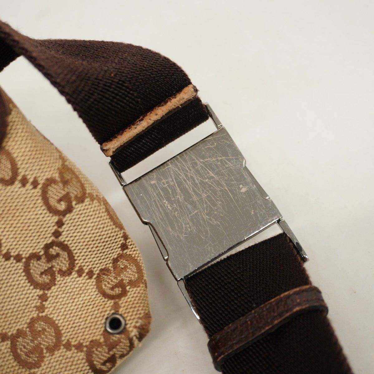 Gucci Waist Bag GG Canvas Brown Silver — view 8