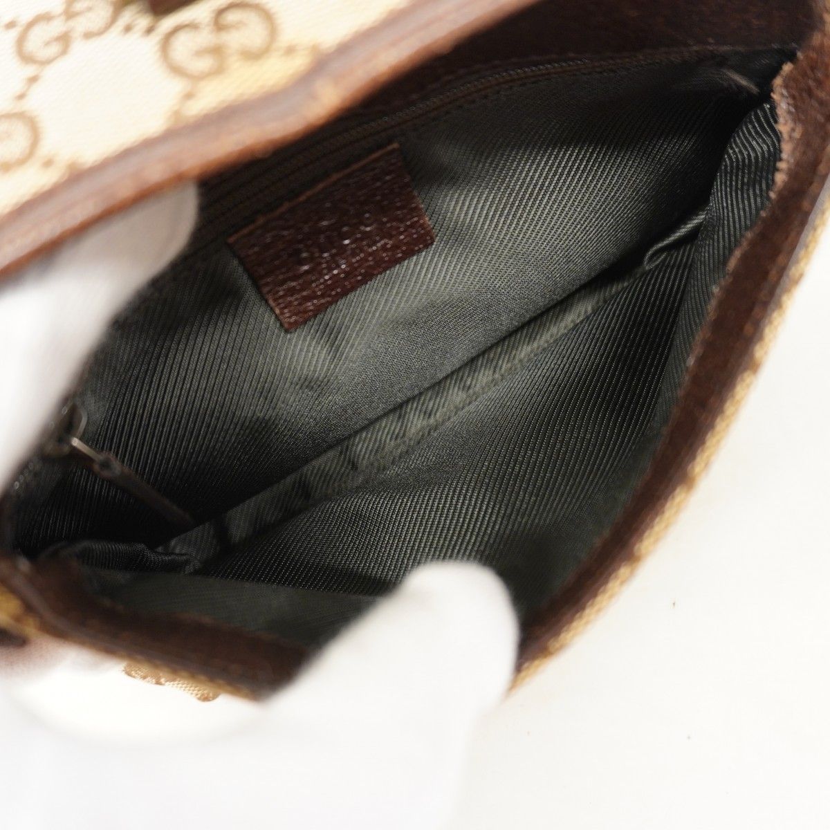 Gucci Waist Bag GG Canvas Brown Silver — view 4