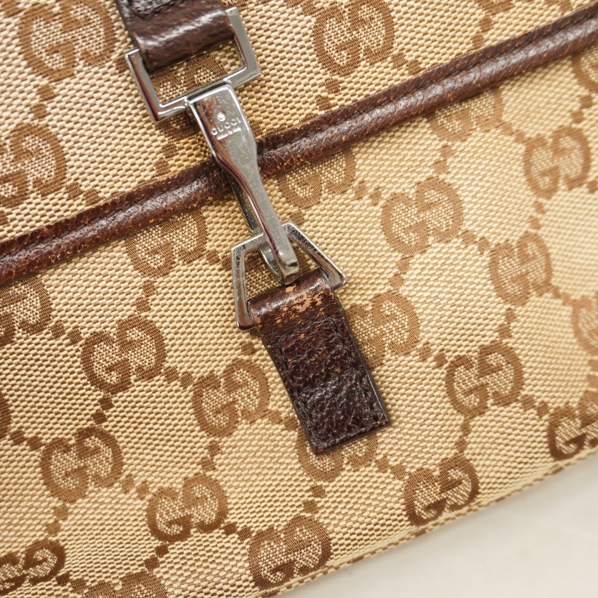 Gucci Waist Bag GG Canvas Brown Silver — view 6
