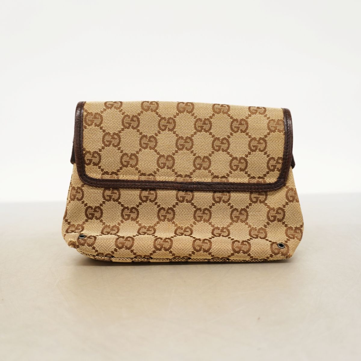 Gucci Waist Bag GG Canvas Brown Silver — view 9