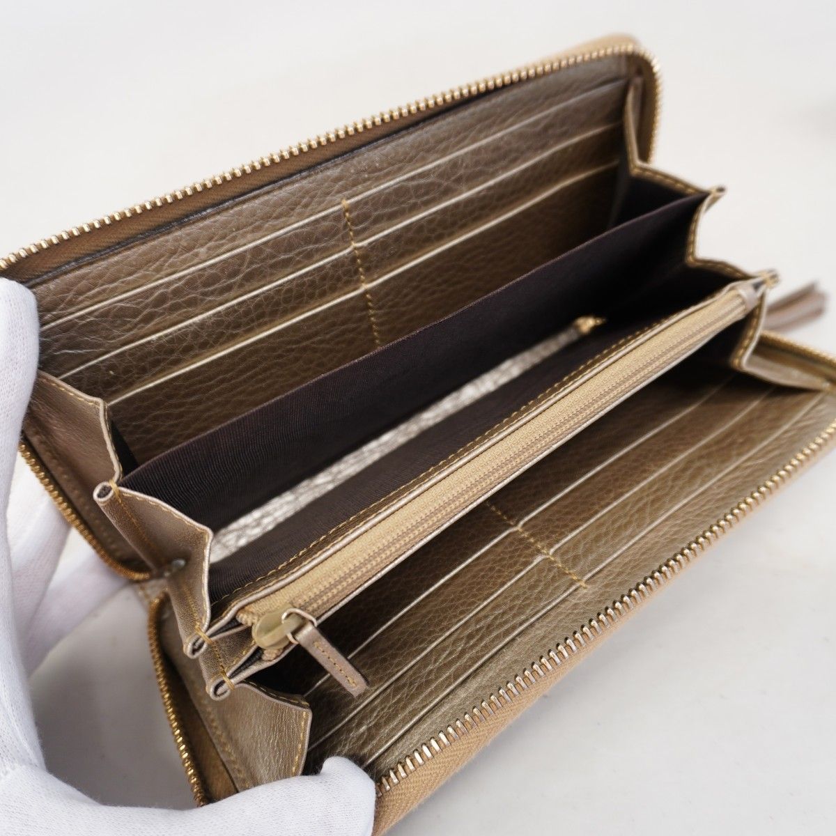 Gucci Wallet Bamb Leather Light Brown Gold — view 3
