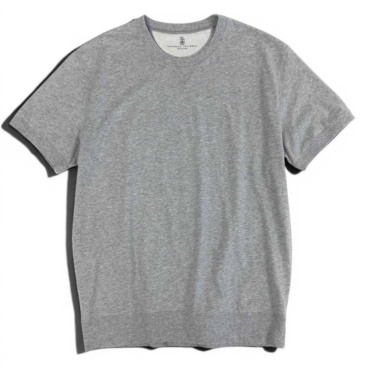 Brunello Cucinelli Gazette Layered Short Sleeve T-Shirt M Khaki Cotton — view 2