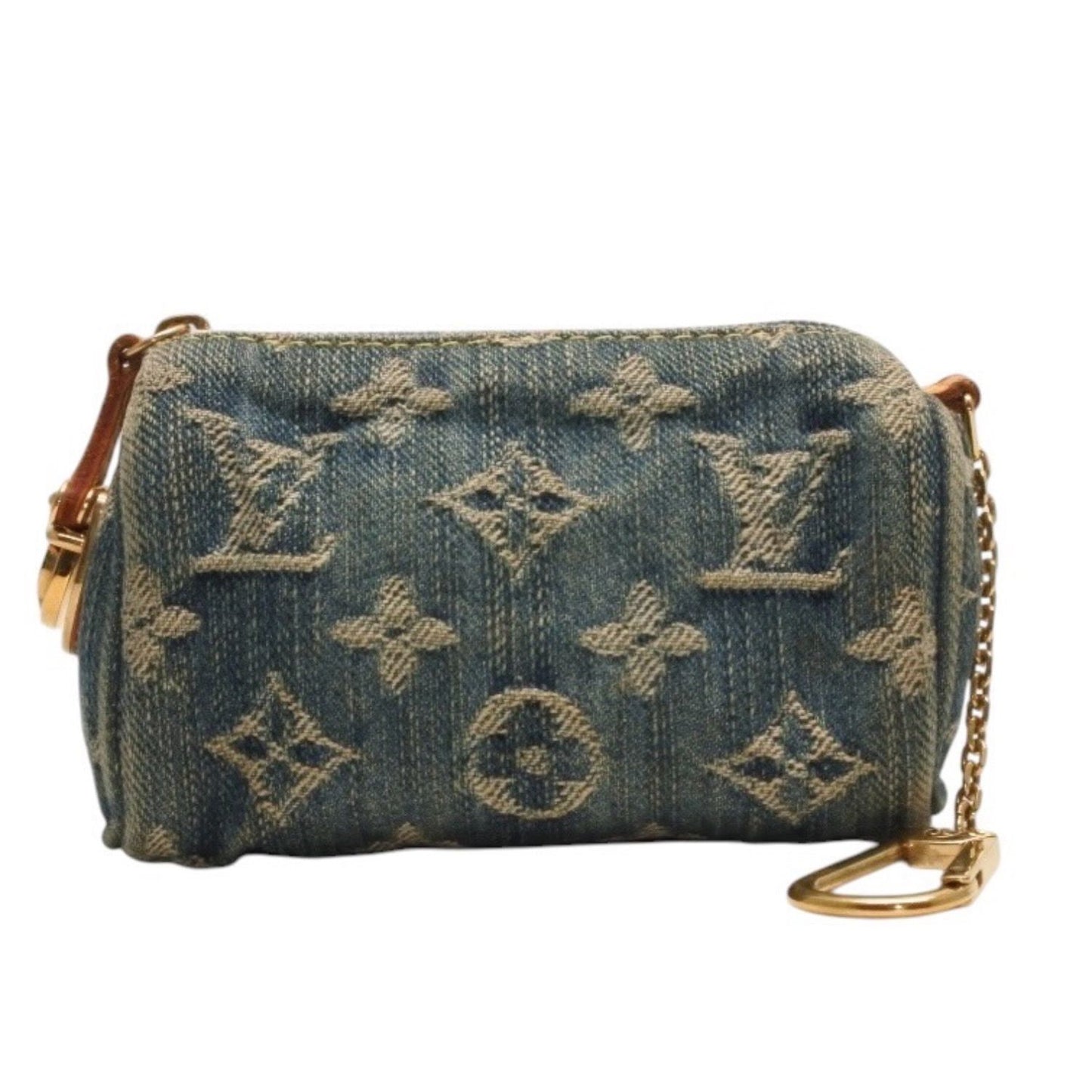 Louis Vuitton Monogram Denim Mini Trousse Speedy PM Strap Blue Handbag