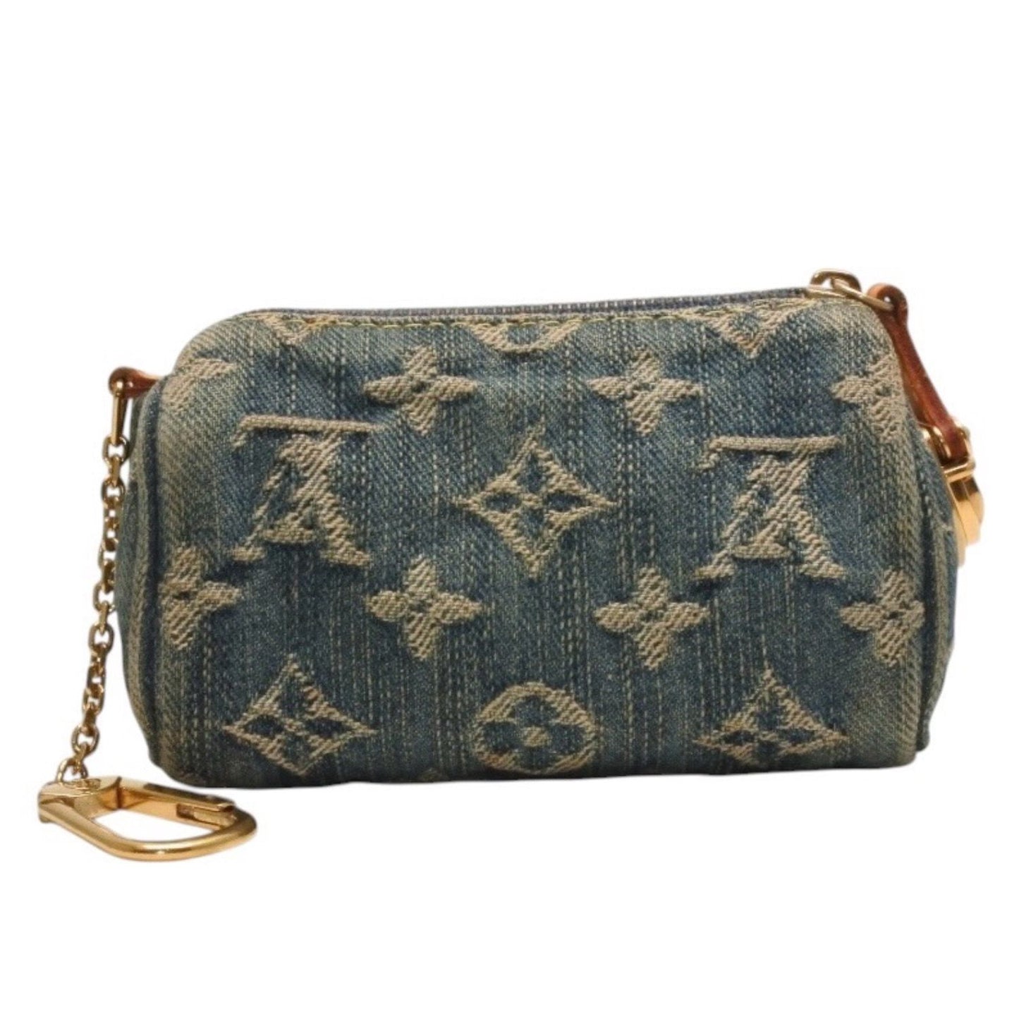 Louis Vuitton Monogram Denim Mini Trousse Speedy PM Strap Blue Handbag — view 2