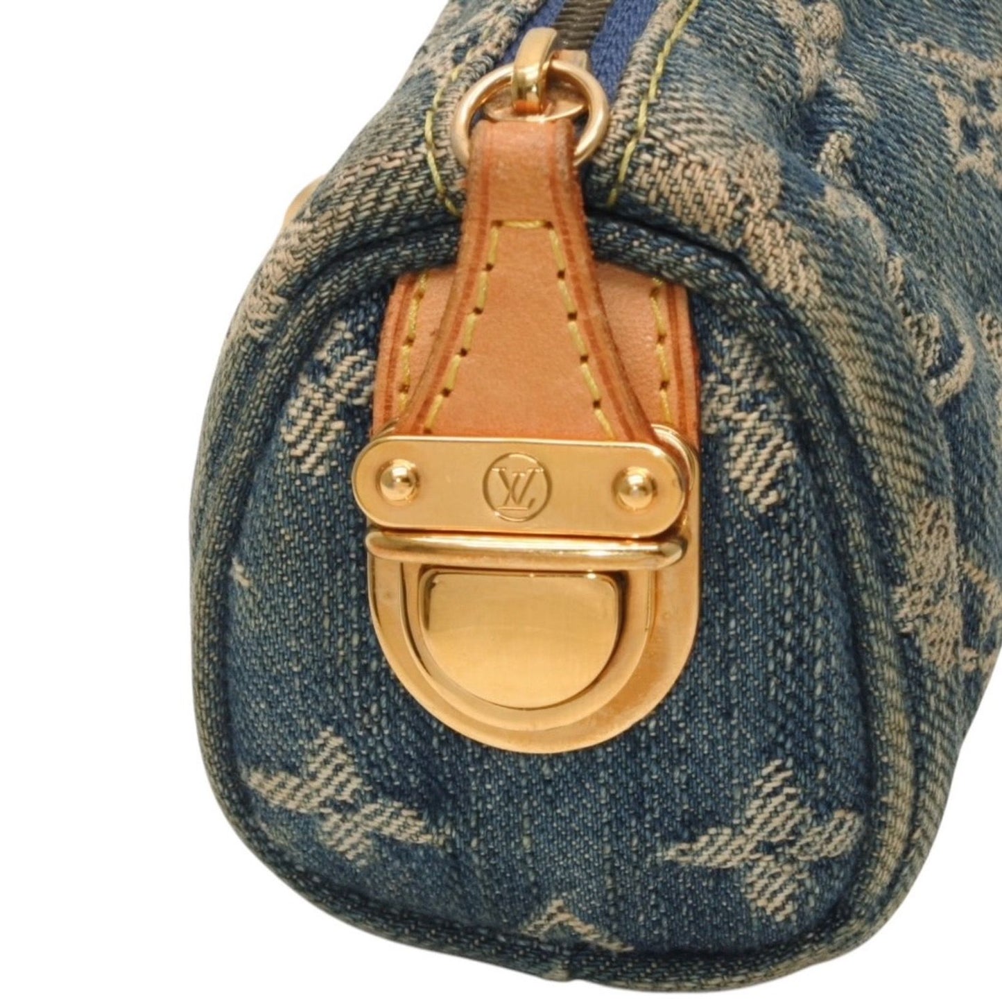 Louis Vuitton Monogram Denim Mini Trousse Speedy PM Strap Blue Handbag — view 4