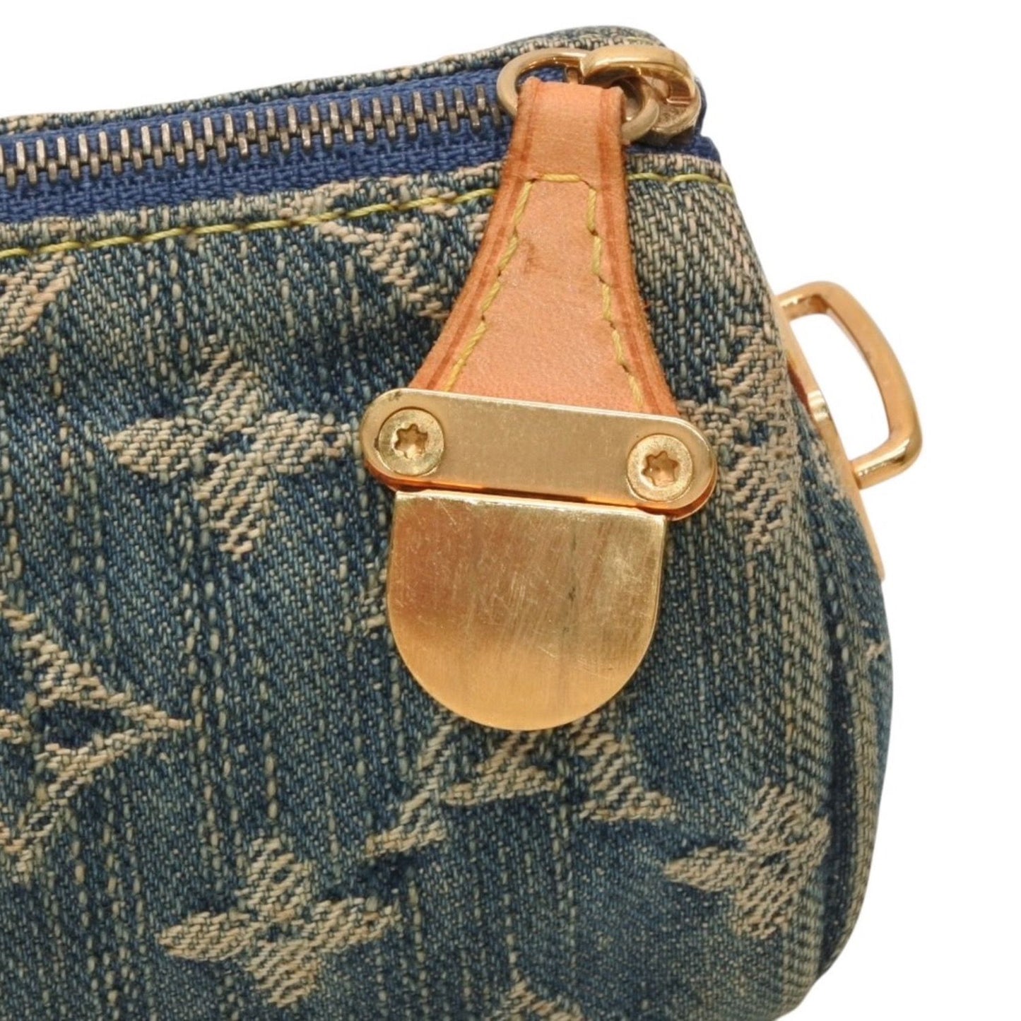 Louis Vuitton Monogram Denim Mini Trousse Speedy PM Strap Blue Handbag — view 6