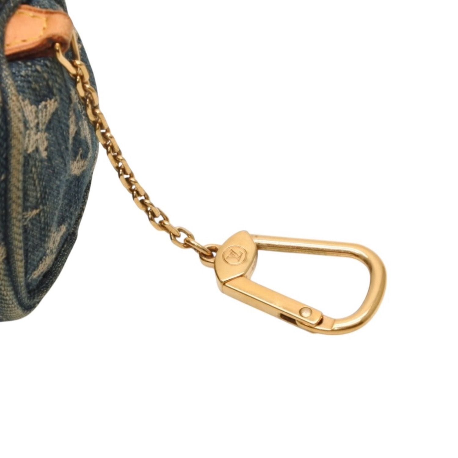 Louis Vuitton Monogram Denim Mini Trousse Speedy PM Strap Blue Handbag — view 8