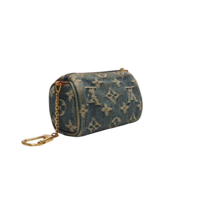 Louis Vuitton Monogram Denim Mini Trousse Speedy PM Strap Blue Handbag — view 3