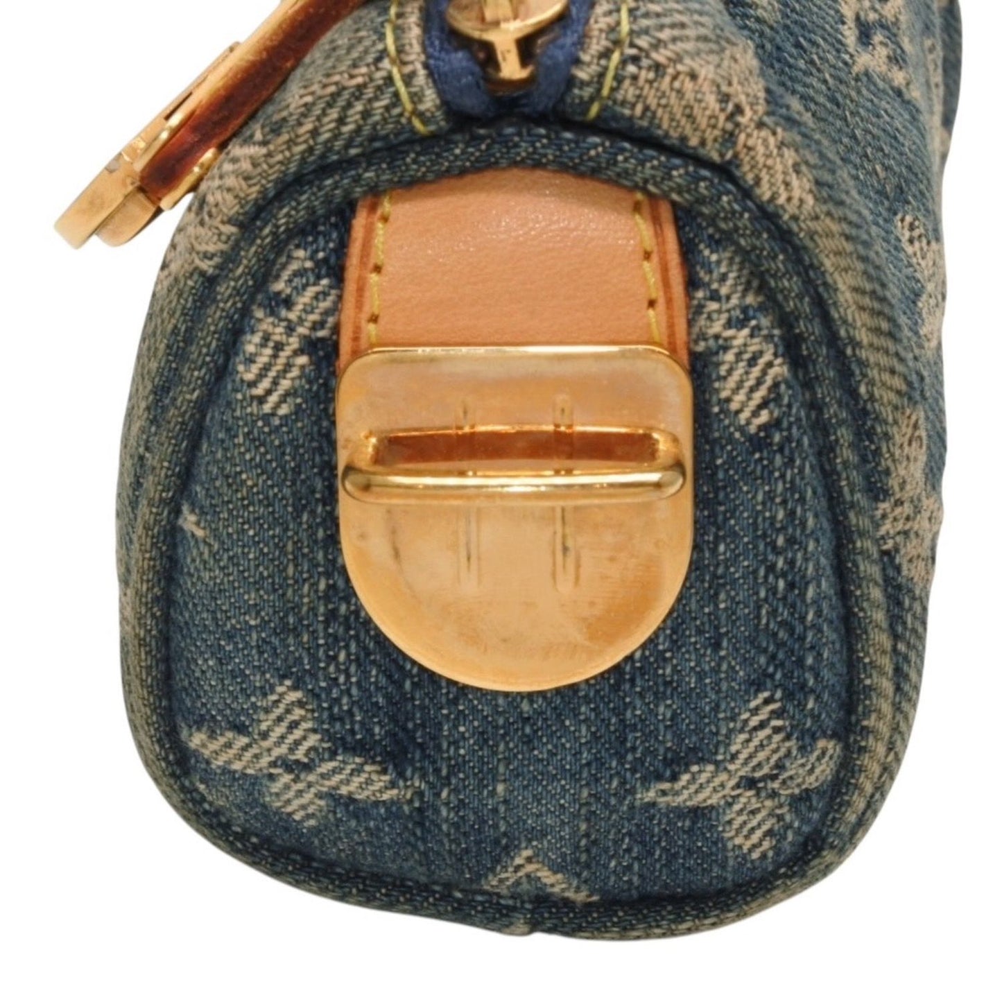 Louis Vuitton Monogram Denim Mini Trousse Speedy PM Strap Blue Handbag — view 5